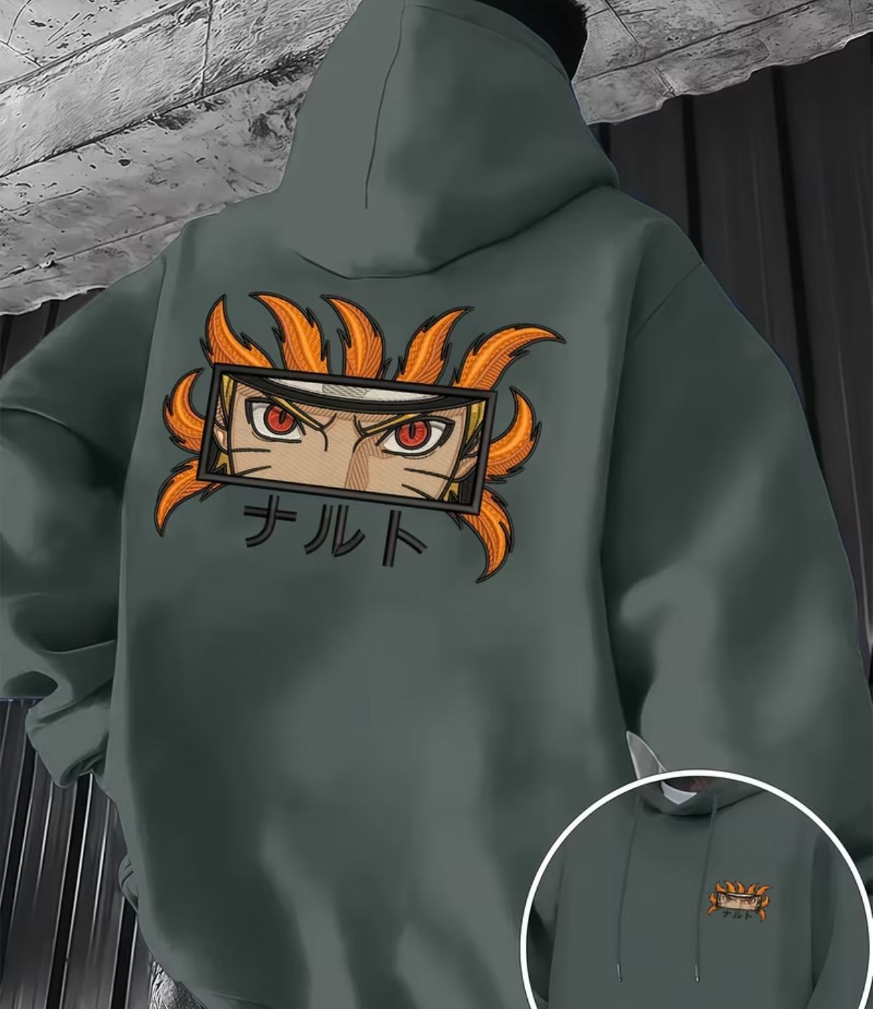 Naruto Fierce Eyes Embroidered Hoodie