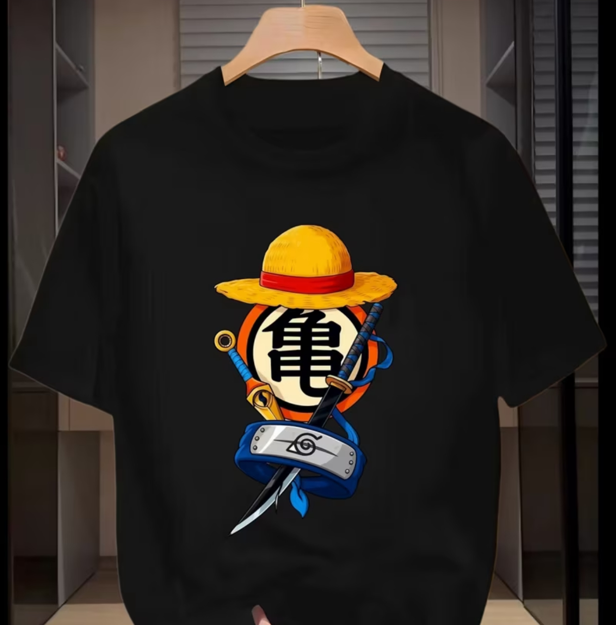 Straw Hat Kame Symbol Katana Tee
