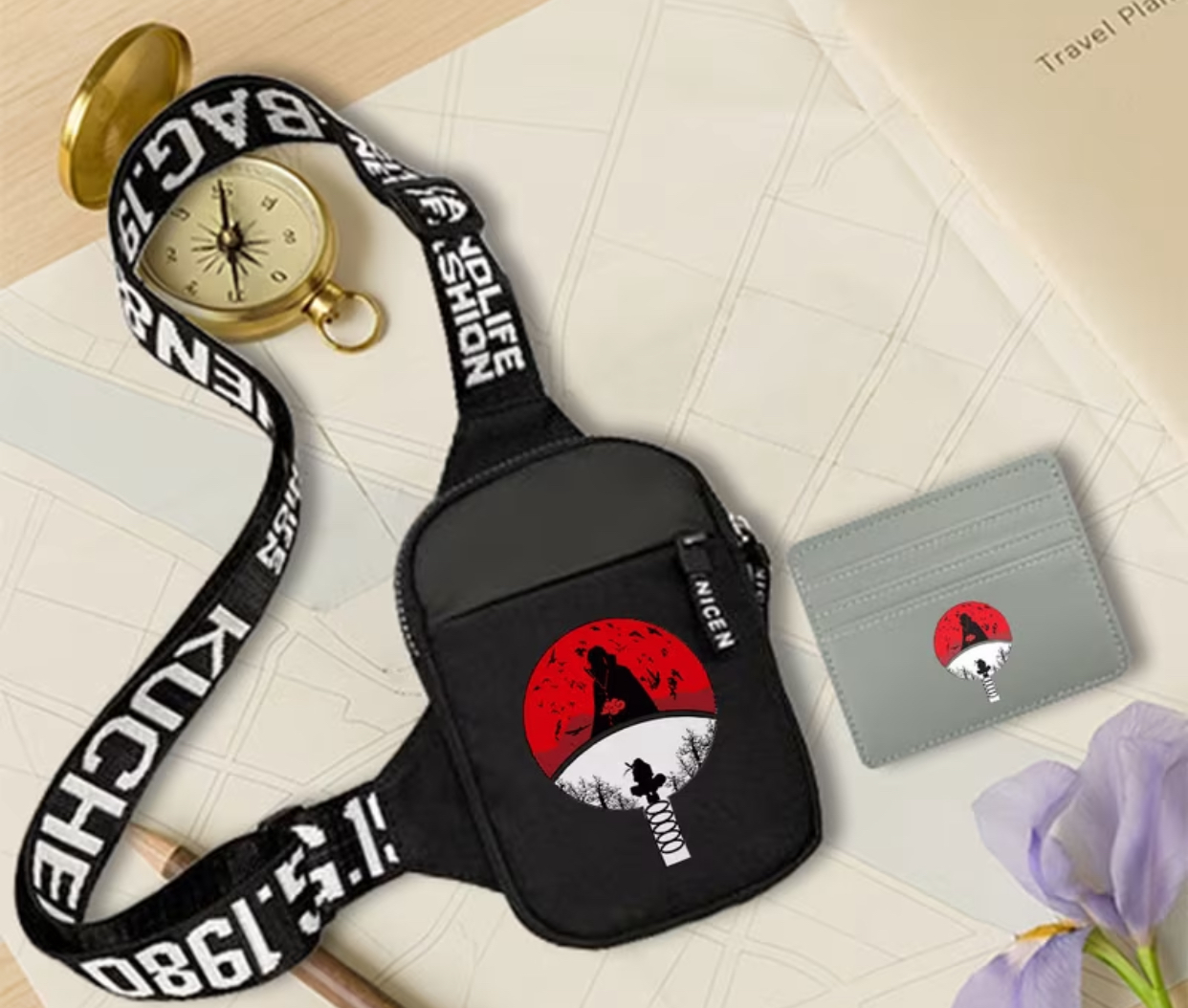 Itachi Silhouette Sling Bag & Card Holder Set