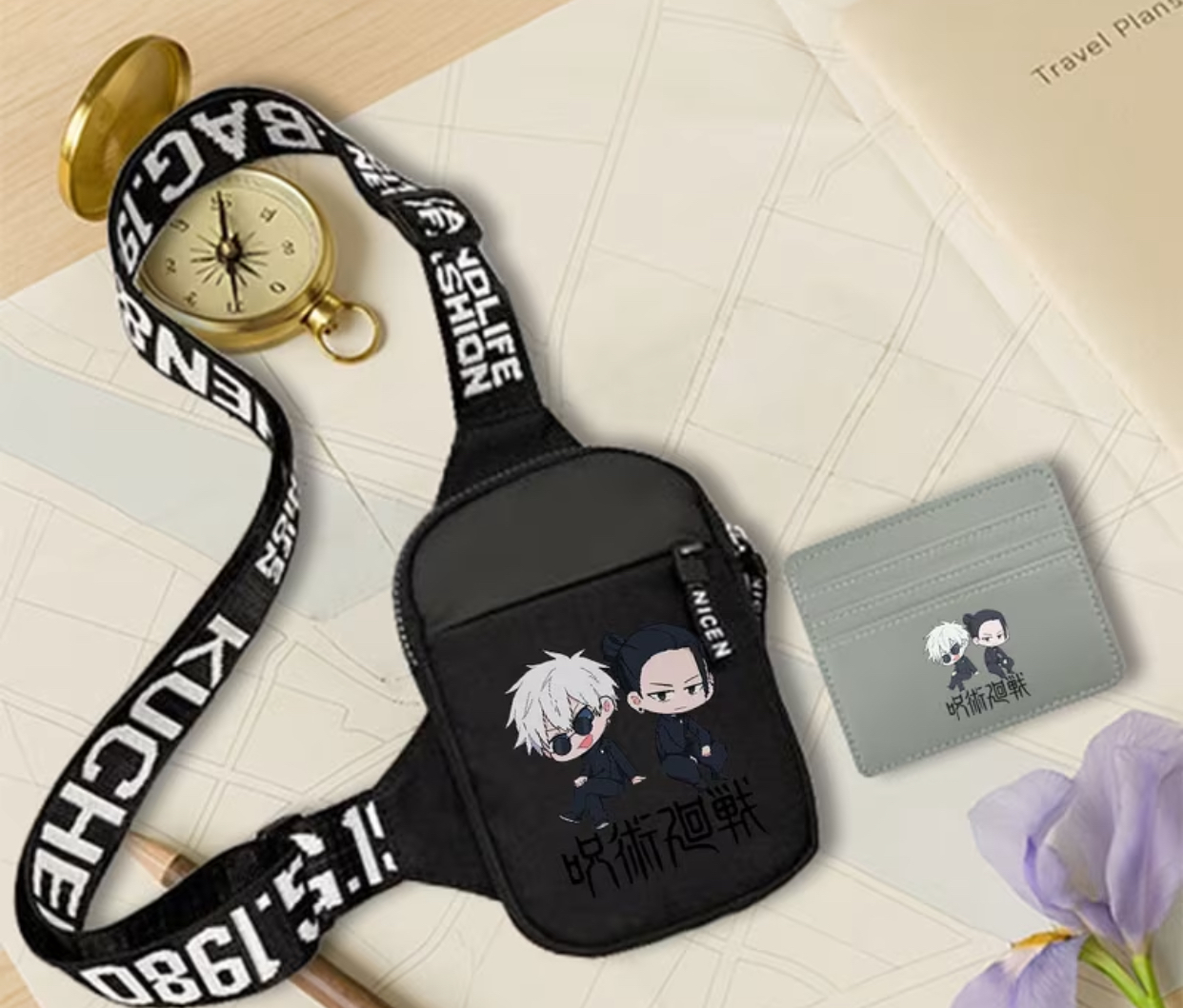 Gojo & Geto Chibi Sling Bag & Card Holder Set