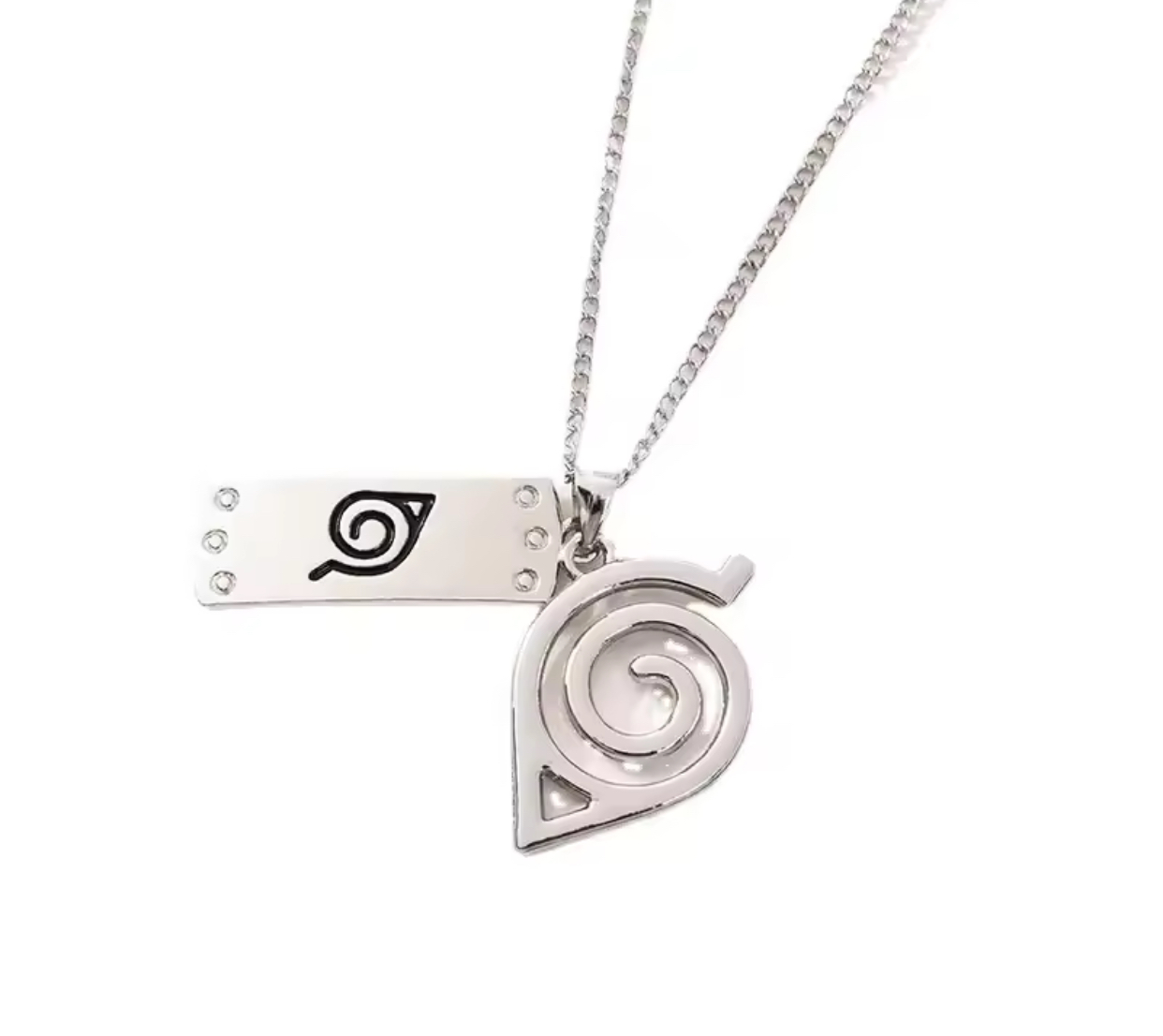 Leaf Village Tag & Emblem Necklace Set