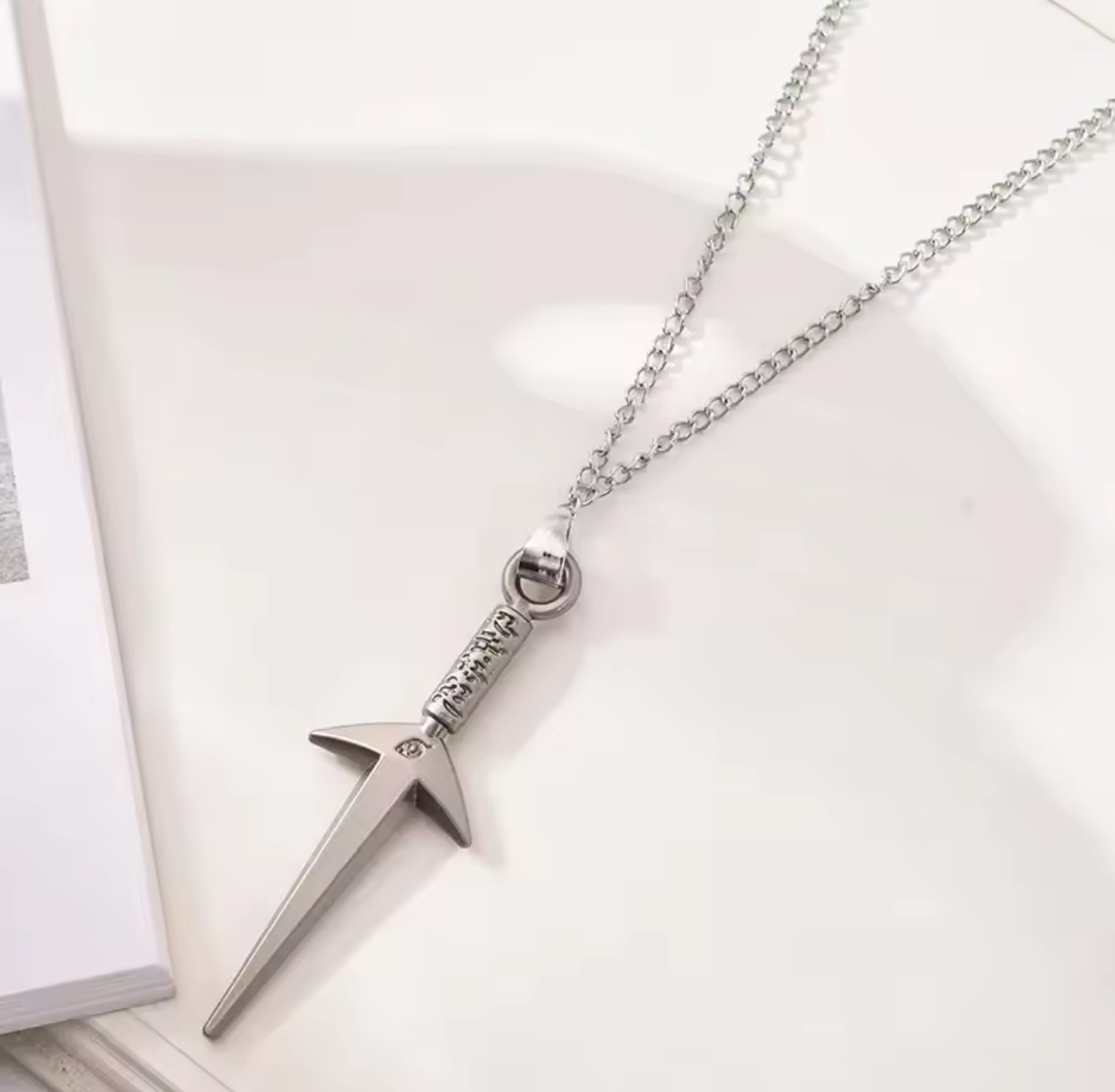Silver Dagger Pendant Necklace